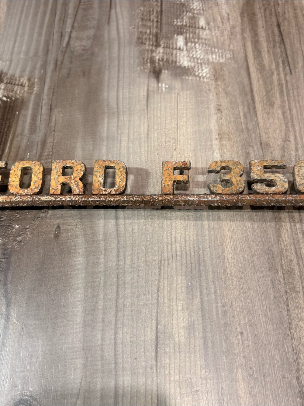 Vintage Ford F350 Textured Metal Logo Emblem Badge Nameplate 10.5”